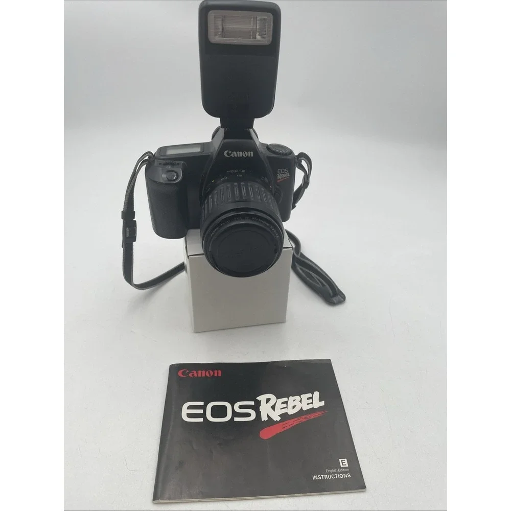 Canon EOS Rebel DSLR Camera +Canon 80-200mm Zoom Lens +Canon 200E Flash+Battery